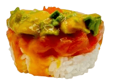 Tartar de salmón y arroz blanco